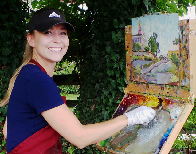 Alison Menke takes part in Paint It! Ellicott City 2016 (photo: Betsy Stark)