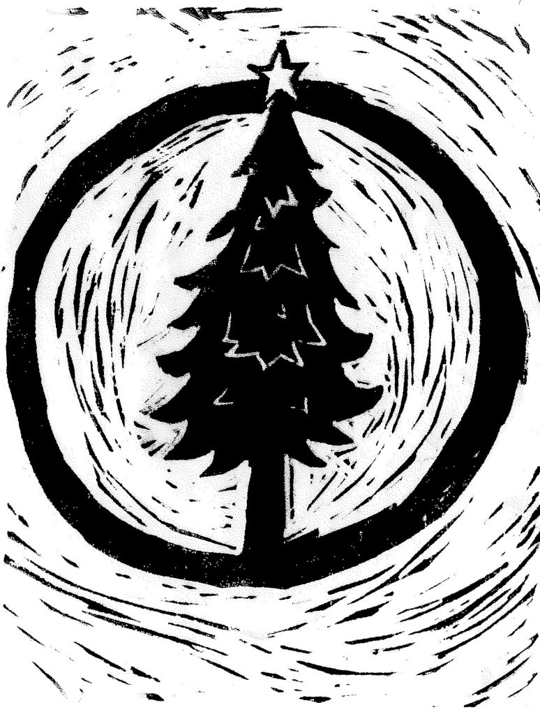 Holiday tree print