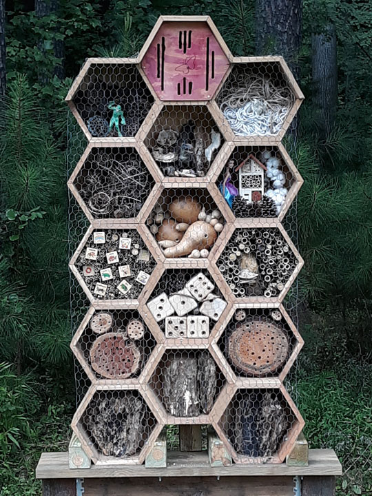 Insect House, by Elliott Hamilton, installed at Robinson Nature Center (HCAC photo)