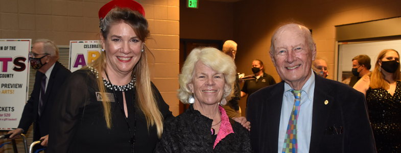 HCAC Executive Director Coleen West with Liz Bob & Lloyd Knowles, who served as Honorary Co-Chairs of the 2021 Celebration of the Arts (photo: HCAC)