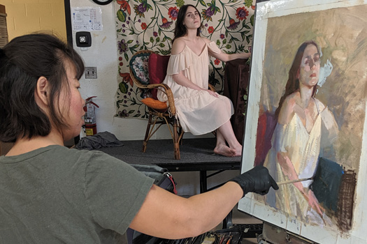 Students in our Fundamentals of Portrait Painting class will work from a live model (HCAC photo)