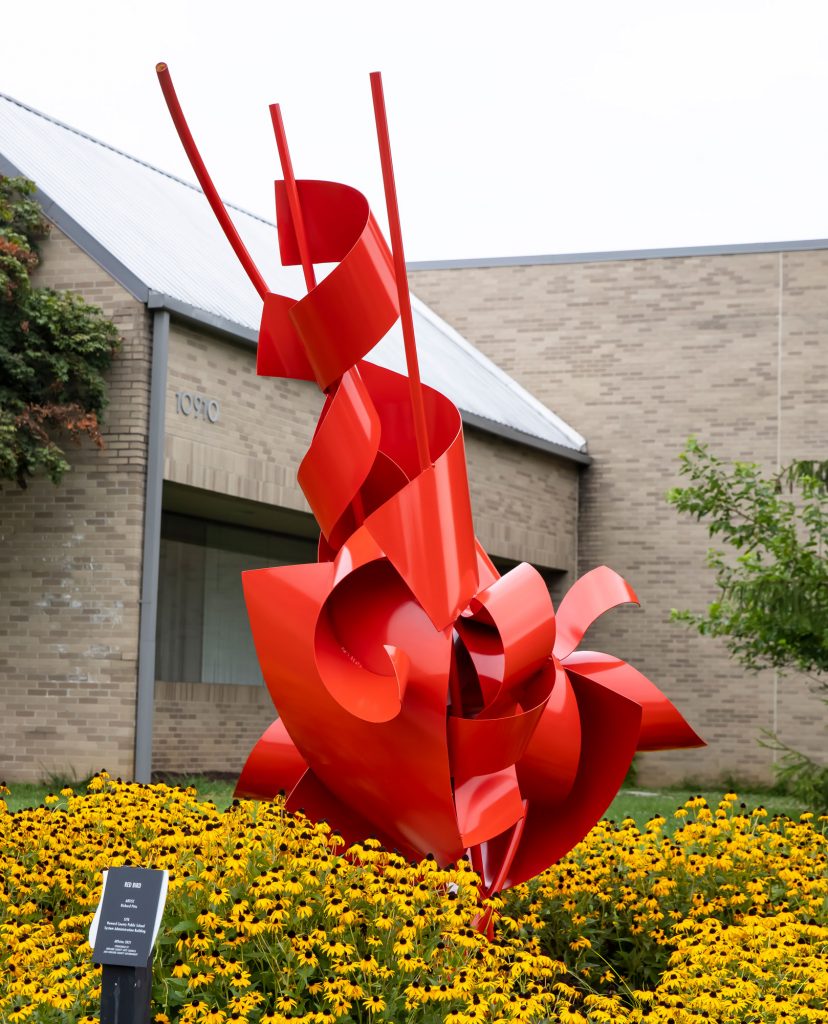 Red Bird, by Richard Pitts, on display at the Howard County School System Administration Building (photo: Nicholas Griner, HCPSS)