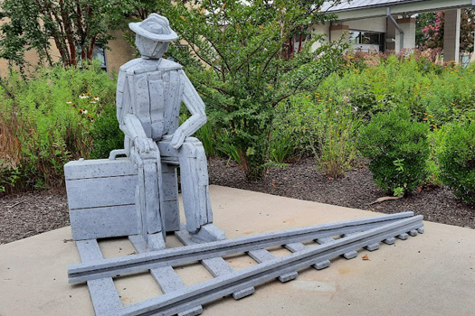 Waiting on a Train of Thought, by Charlie Brouwer, installed at Gary J. Arthur Community Center (HCAC photo)