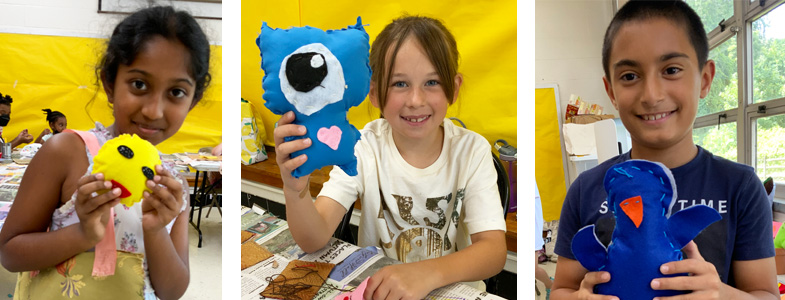 Summer campers display their soft sculpture projects (HCAC photo)