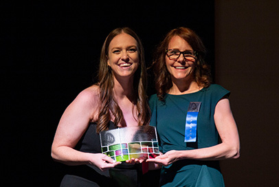 Outstanding Artist - Kassidy Sharp with Julie Hughes Jenkins of COPT (photo by Katie Simmons-Barth)