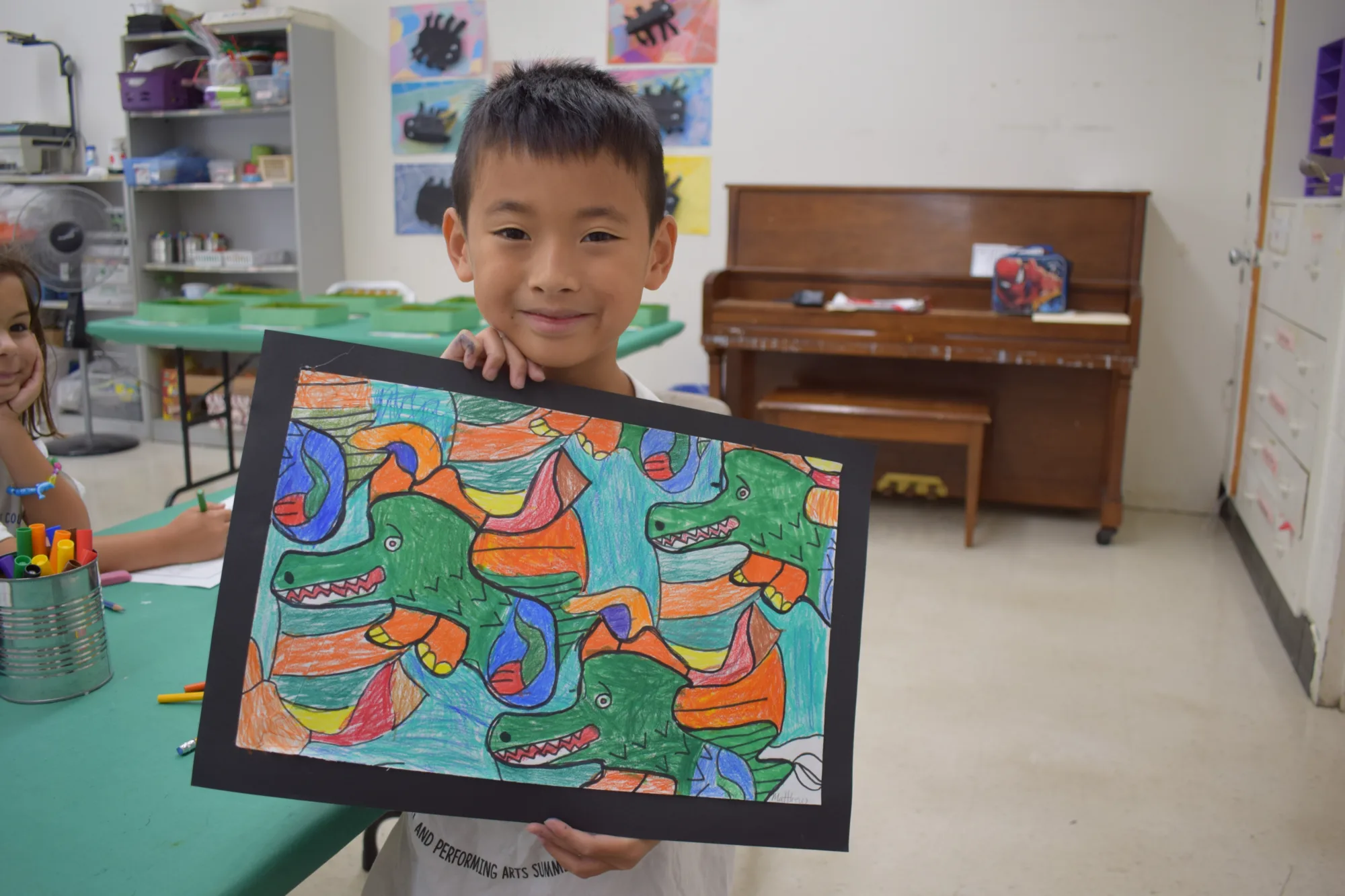 Child showing a finished project