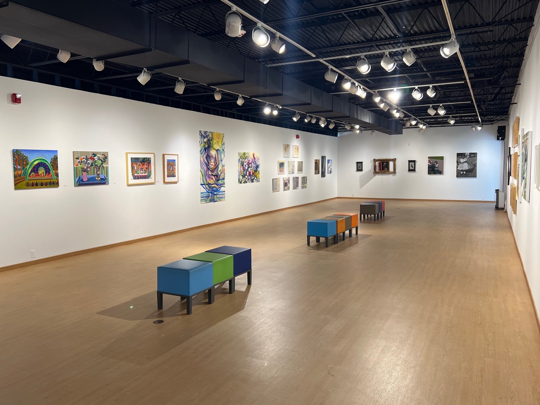 Resident Visual Artists Exhibition 2023 gallery installation