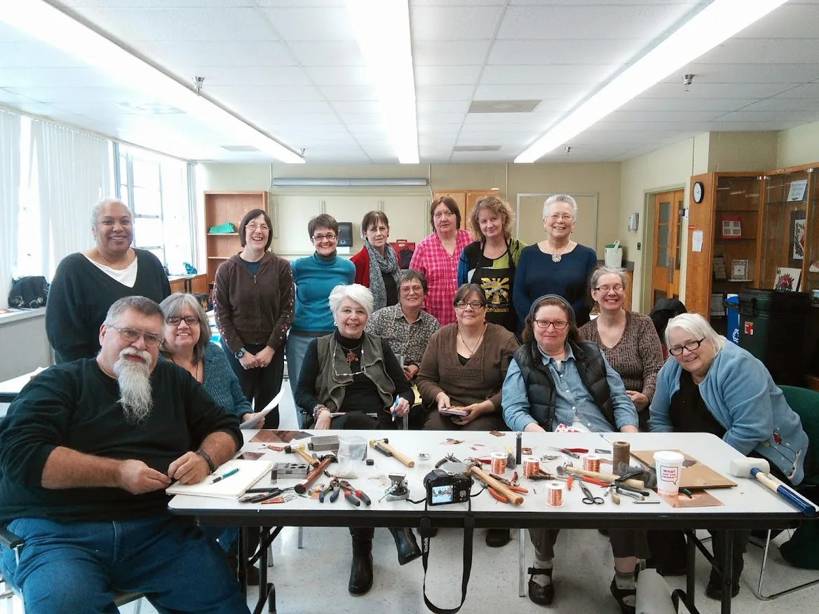 Members of an AAO, The Baltimore Bead Society, attending a workshop at HoCo Arts