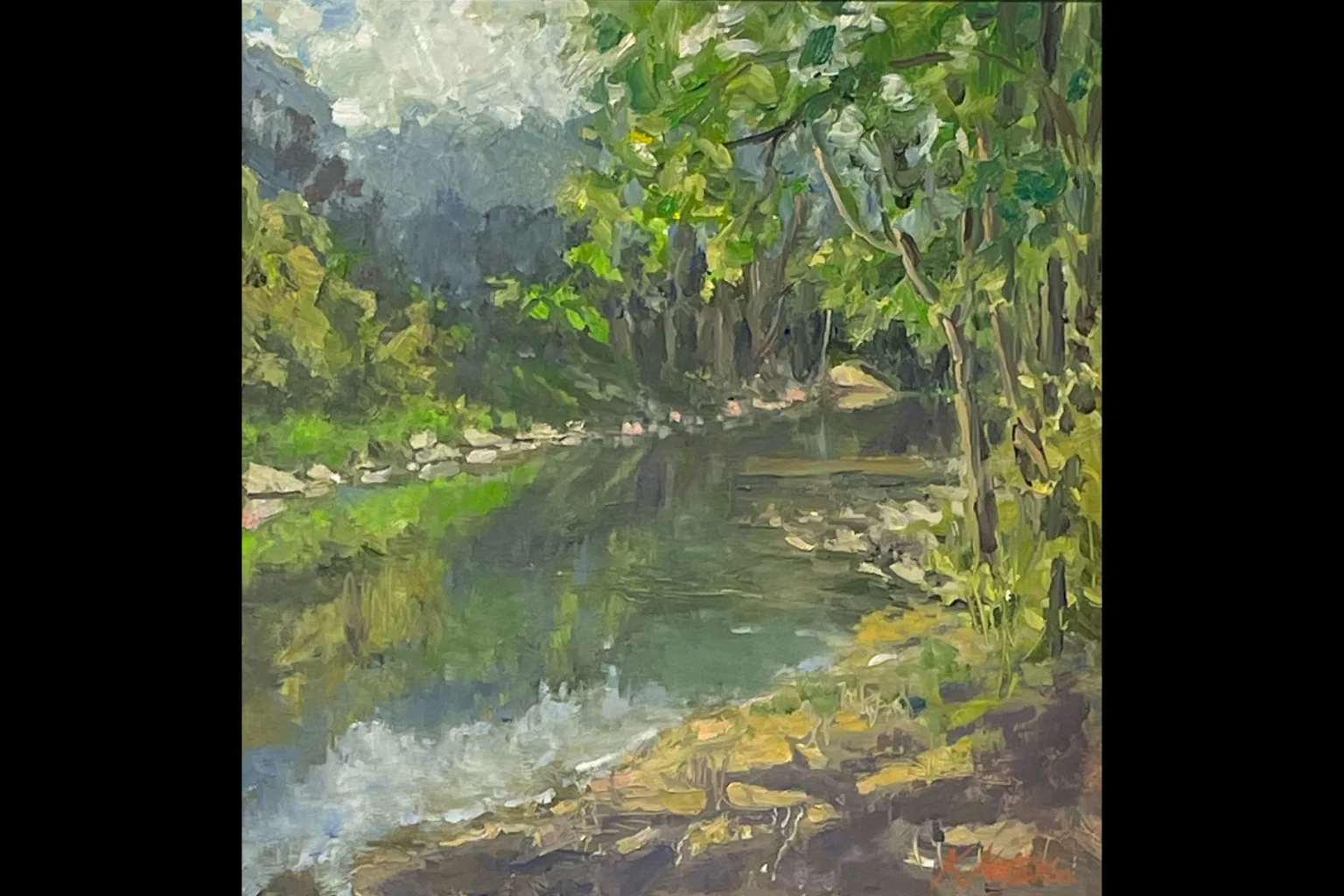 painting of a river